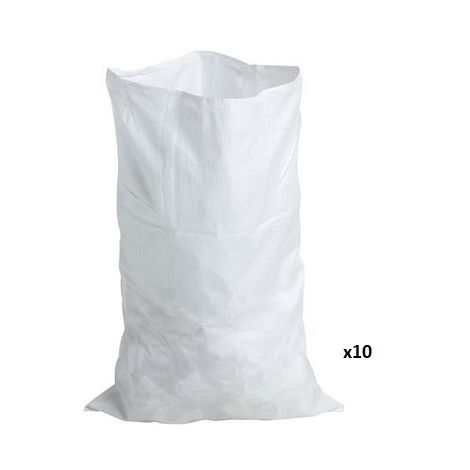 10 Sacs à Gravats Polypropylène 55x95 Cm - Résistance 55 Kg, Réutilisables, Pour Chantier, Jardin, Déchets Verts